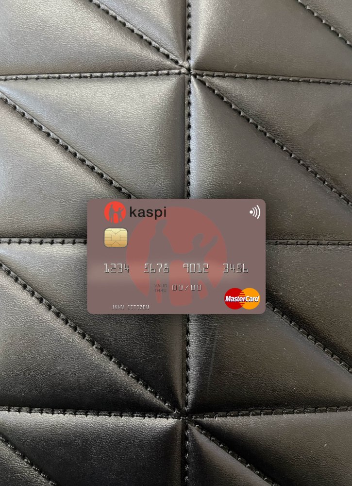 Download Kazakhstan Kaspi Bank mastercard photolook front Photoshop template